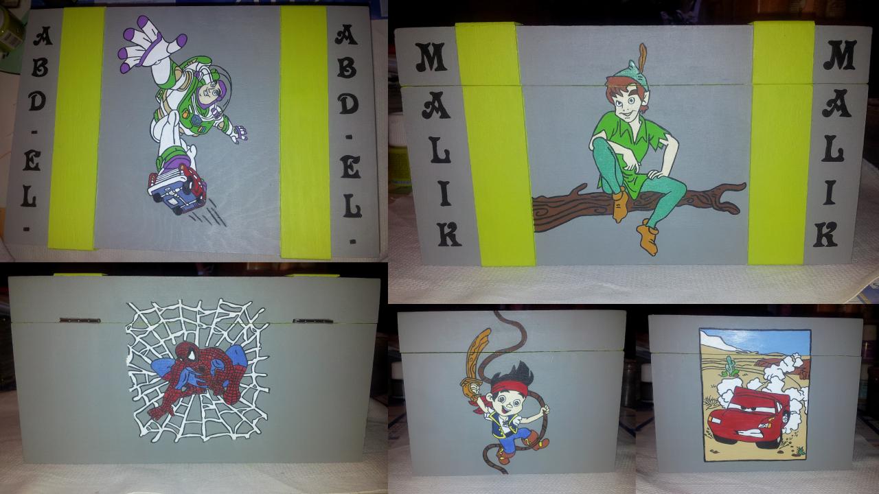 Boîte de rangement dessins divers pour garçon
