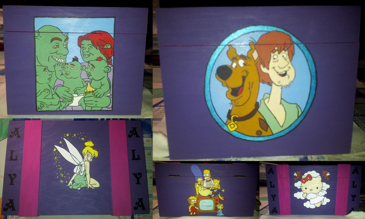 Boîte de rangement dessins divers pour fille