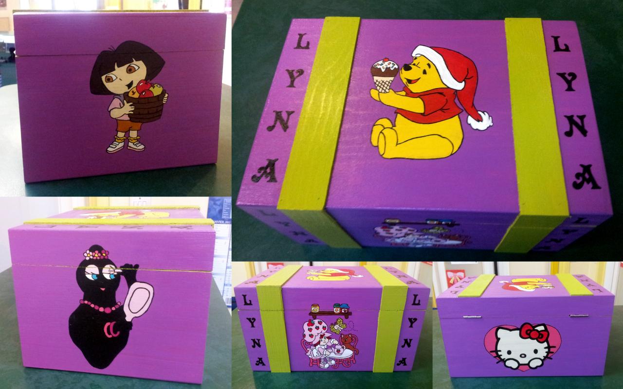 Boîte de rangement dessins divers pour fillette