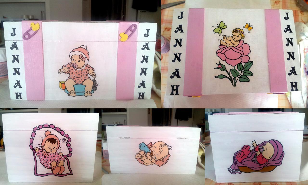 Boîte de rangement naissance fille