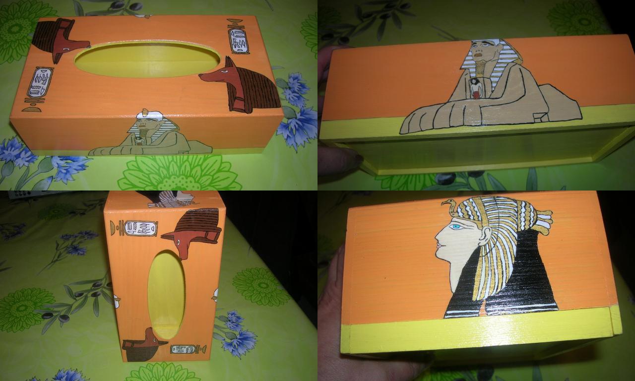 Boîte à Mouchoirs Egypte orange et jaune